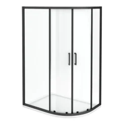 Toreno Matt Black 1200 X 800mm Offset Quadrant Shower Enclosure -Home Bathroom blk128q2d d5