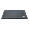 Toreno Matt Black 1000 X 900mm Sliding Door Shower Enclosure + Slate Effect Tray -Home Bathroom blk128sdesl d1 1