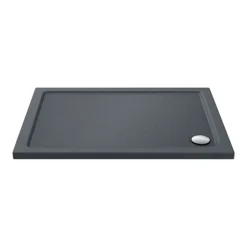 Toreno Matt Black 1000 X 900mm Sliding Door Shower Enclosure + Slate Effect Tray
