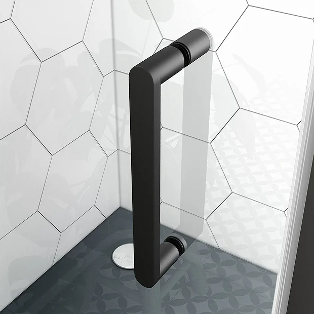 Toreno Matt Black 1000 X 900mm Sliding Door Shower Enclosure + Slate Effect Tray 6 Toreno Matt Black 1000 X 900mm Sliding Door Shower Enclosure + Slate Effect Tray - Image 4