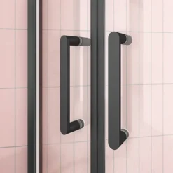 Toreno Matt Black 1200 X 900mm Offset Quadrant Shower Enclosure -Home Bathroom blk129q2d d2