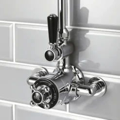 Hudson Reed Topaz Black Twin Exposed Thermostatic Shower Valve