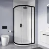 Crosswater 900 X 900mm Clear 6 Matt Black Quadrant Single Door Shower Enclosure 2 Crosswater 900 X 900mm Clear 6 Matt Black Quadrant Single Door Shower Enclosure -Home Bathroom caqsbc0900 d1 2