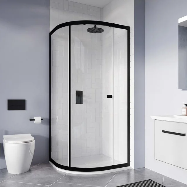 Crosswater 900 X 900mm Clear 6 Matt Black Quadrant Single Door Shower Enclosure 4 Crosswater 900 X 900mm Clear 6 Matt Black Quadrant Single Door Shower Enclosure - Image 2