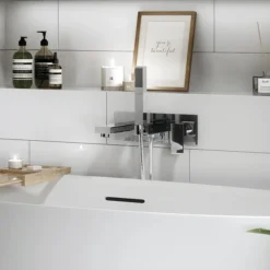 Cast Wall Mounted Bath Shower Mixer Tap + Shower Kit -Home Bathroom cas006 n d1