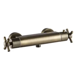 Chatsworth Antique Brass Crosshead Bottom Outlet Thermostatic Bar Shower Valve 8 Chatsworth Antique Brass Crosshead Bottom Outlet Thermostatic Bar Shower Valve -Home Bathroom chab61a l