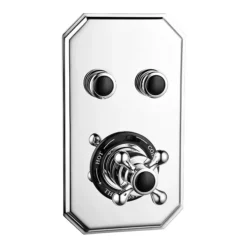 Chatsworth 1928 Black Traditional Push-Button Shower Pack With Slide Rail Kit + Wall Mounted Head -Home Bathroom chtbpbpk1 d1