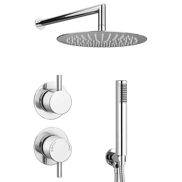 Cruze Round Concealed Individual Diverter + Thermostatic Control Valve With Handset + 300mm Shower Head 5 Cruze Round Concealed Individual Diverter + Thermostatic Control Valve With Handset + 300mm Shower Head - Image 3