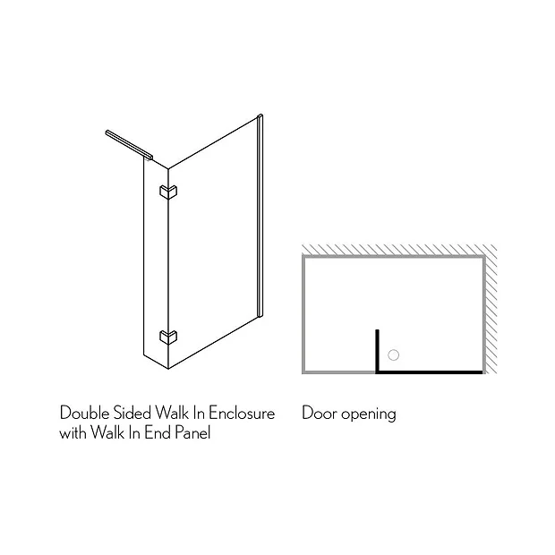 Crosswater Design View Double Sided Walk In Shower Enclosure - 2 Size Options 3 Crosswater Design View Double Sided Walk In Shower Enclosure - 2 Size Options
