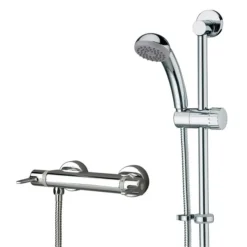 Bristan Design Utility Lever Bar Mixer With Adjustable Riser Kit & Fast Fit Wall Fixings