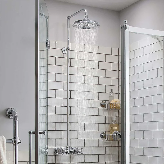 Burlington Eden Thermostatic Single Outlet Exposed Shower Bar Valve & Rigid Riser With Fixed Head 3 Burlington Eden Thermostatic Single Outlet Exposed Shower Bar Valve & Rigid Riser With Fixed Head