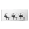 Cruze Triple Round Concealed Thermostatic Shower Valve With Diverter - Chrome -Home Bathroom egaz38arnd3