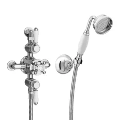 Trafalgar Triple Exposed Thermostatic Shower (inc. Valve, Elbow, Handset + Fixed Shower Head) -Home Bathroom egly25pk1 d1