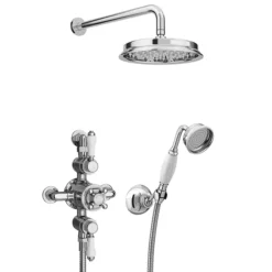 Chatsworth 1928 Triple Exposed Thermostatic Shower (inc. Valve, Elbow, Handset + Fixed Shower Head) 12 Chatsworth 1928 Triple Exposed Thermostatic Shower (inc. Valve, Elbow, Handset + Fixed Shower Head) -Home Bathroom egly25vpk1d3n
