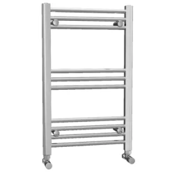 York Flat Heated Towel Rail - W600 X H800mm - Chrome
