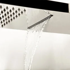 Milan Square Triple Valve With Diverter, Fixed Water Blade Shower Head + 6 Body Jets -Home Bathroom head48 d2