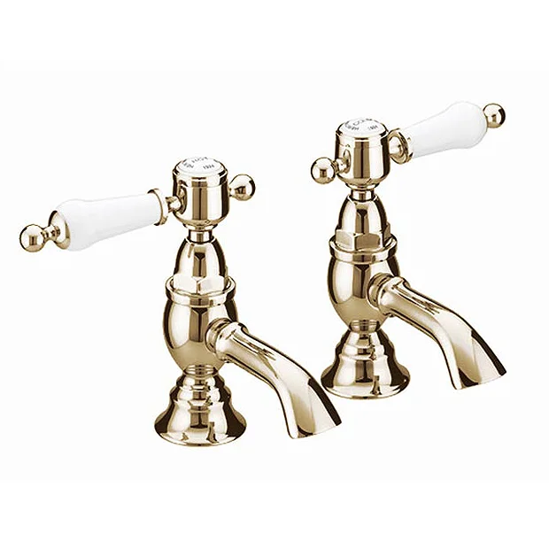 Heritage - Glastonbury Basin Pillar Taps - Vintage Gold 3 Heritage - Glastonbury Basin Pillar Taps - Vintage Gold