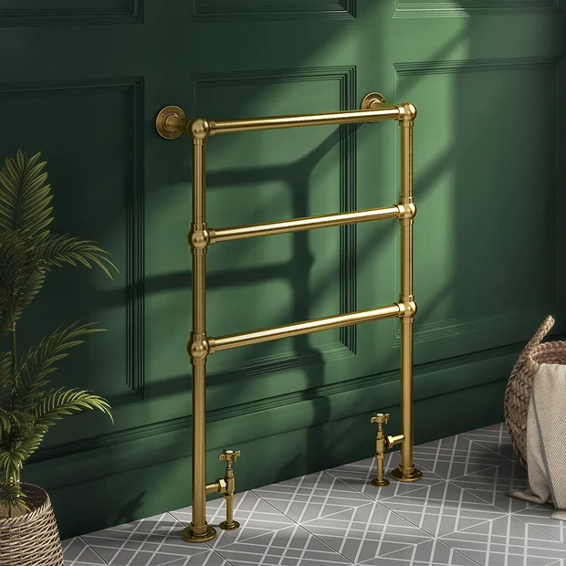 Hamilton Traditional Vintage Gold Floor Mounted Towel Rail (966 X 673mm) 4 Hamilton Traditional Vintage Gold Floor Mounted Towel Rail (966 X 673mm) - Image 2