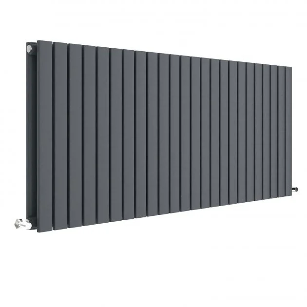 Hudson Reed Sloane 600 X 1398mm Horizontal Double Panel Radiator - Anthracite 4 Hudson Reed Sloane 600 X 1398mm Horizontal Double Panel Radiator - Anthracite - Image 2