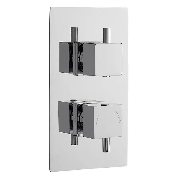 Nuie Series L Twin Concealed Thermostatic Shower Valve - Chrome 4 Nuie Series L Twin Concealed Thermostatic Shower Valve - Chrome - Image 2