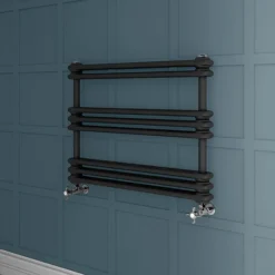 Keswick 800 X 612 Cast Iron Style Traditional Anthracite Towel Rail