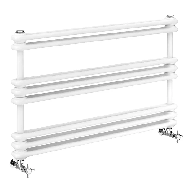 Keswick 1000 X 612 Cast Iron Style Traditional White Towel Rail 3 Keswick 1000 X 612 Cast Iron Style Traditional White Towel Rail