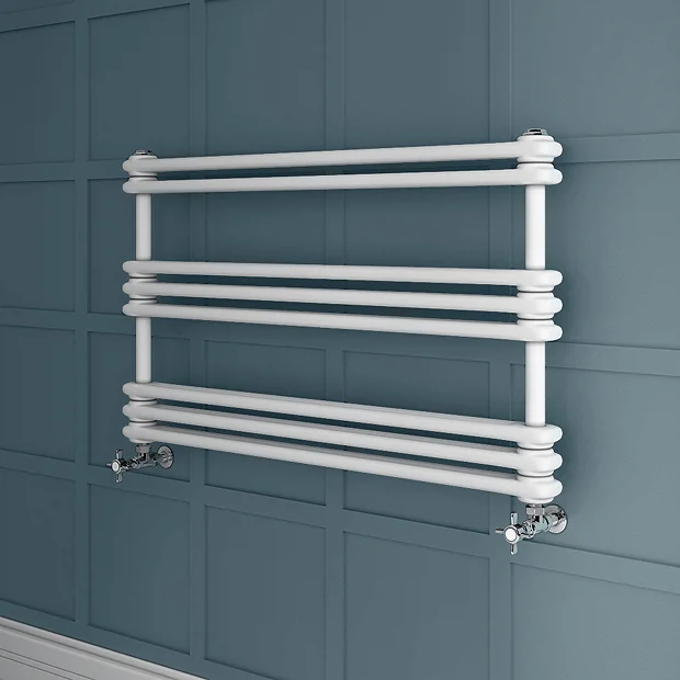 Keswick 1000 X 612 Cast Iron Style Traditional White Towel Rail 4 Keswick 1000 X 612 Cast Iron Style Traditional White Towel Rail - Image 2