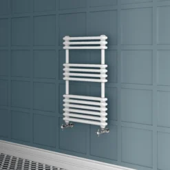 Keswick 500 X 832 Cast Iron Style Traditional White Towel Rail