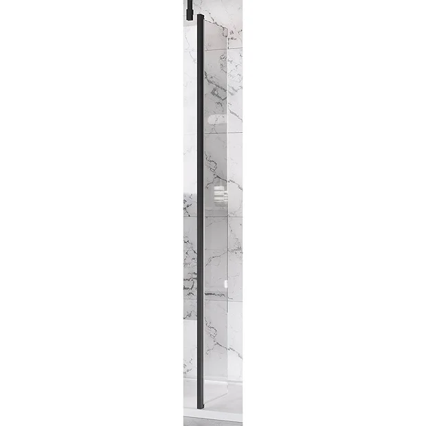 Roman Liberty Black Clear Glass Wetroom Screen + Ceiling Arm Support - Various Sizes (2000mm High) 3 Roman Liberty Black Clear Glass Wetroom Screen + Ceiling Arm Support - Various Sizes (2000mm High)