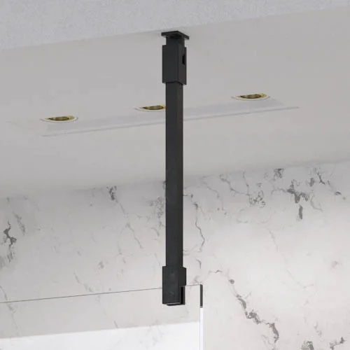 Roman Liberty Black Clear Glass Wetroom Screen + Ceiling Arm Support - Various Sizes (2000mm High) 6 Roman Liberty Black Clear Glass Wetroom Screen + Ceiling Arm Support - Various Sizes (2000mm High) - Image 4