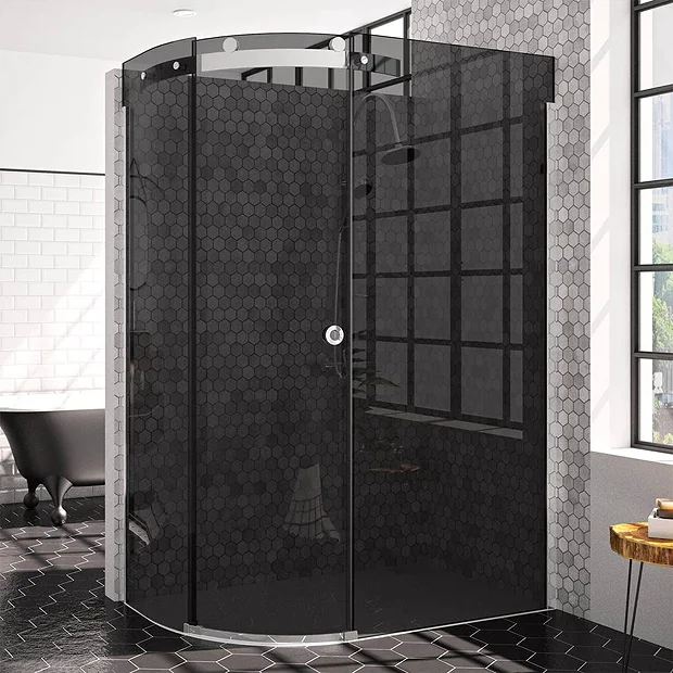 Merlyn 10 Series 1200 X 900mm LH Smoked Black Glass 1 Door Offset Quadrant Enclosure 4 Merlyn 10 Series 1200 X 900mm LH Smoked Black Glass 1 Door Offset Quadrant Enclosure - Image 2