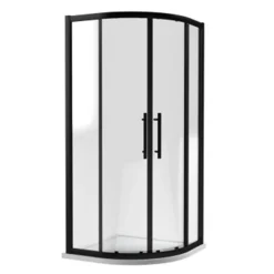 Hudson Reed Apex Matt Black Quadrant Shower Enclosure - Various Size Options -Home Bathroom m900qbpe8l