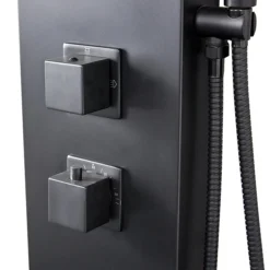 Milan Shower Tower Panel - Matt Black (Thermostatic) -Home Bathroom mb3bsp d4