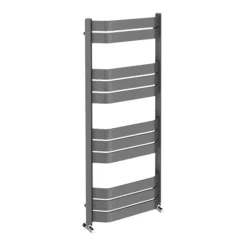 Milan Bow-Fronted Anthracite 1200 X 550 Designer Flat Panel Heated Towel Rail -Home Bathroom mbtr125a4 d3