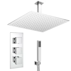 Milan Shower Package (inc. 400x400mm Square Rainfall Shower Head + Wall Mounted Handset) 9 Milan Shower Package (inc. 400x400mm Square Rainfall Shower Head + Wall Mounted Handset) -Home Bathroom mcsp01lrg