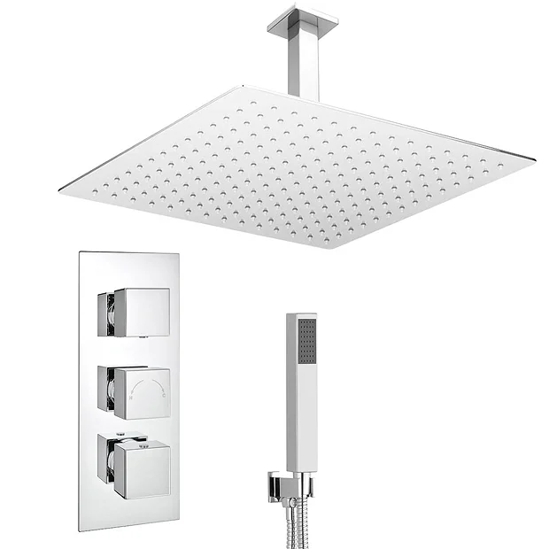 Milan Shower Package (inc. 400x400mm Square Rainfall Shower Head + Wall Mounted Handset) 4 Milan Shower Package (inc. 400x400mm Square Rainfall Shower Head + Wall Mounted Handset) - Image 2
