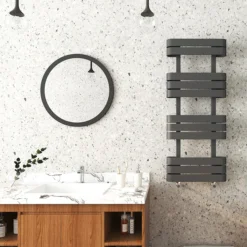 Milan Curved Anthracite 1200 X 500 Designer Flat Panel Heated Towel Rail - 11 Sections 10 Milan Curved Anthracite 1200 X 500 Designer Flat Panel Heated Towel Rail - 11 Sections -Home Bathroom mctr125a2 d2