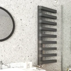 Milan Curved Anthracite 1300 X 500 Designer Flat Panel Heated Towel Rail - 9 Sections 9 Milan Curved Anthracite 1300 X 500 Designer Flat Panel Heated Towel Rail - 9 Sections -Home Bathroom mctr135a1 d1