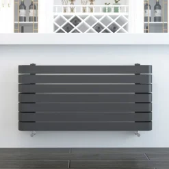 Milan Curved Anthracite 1000 X 500 Horizontal Designer Flat Panel Heated Towel Rail -Home Bathroom mctr5105a3d1