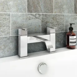 Milan Modern Mono Basin Mixer And Bath Filler - Chrome -Home Bathroom mil001mil008d2n