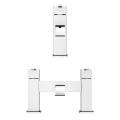 Milan Modern Mono Basin Mixer And Bath Filler - Chrome -Home Bathroom mil001mil008d4n