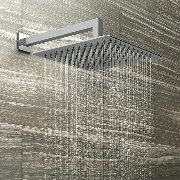 Milan Square Wall Mounted Thermostatic Shower Valve With Handset + 300mm Fixed Shower Head 6 Milan Square Wall Mounted Thermostatic Shower Valve With Handset + 300mm Fixed Shower Head - Image 4