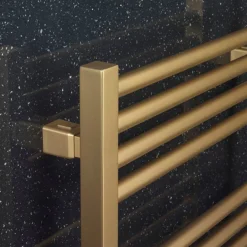Crosswater MPRO 480 X 1380mm Heated Towel Rail - Brushed Brass Effect -Home Bathroom mp48x1140f d2