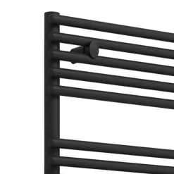 Monza Black 730 X 500 Round Bar Heated Towel Rail