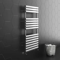 Monza 500 X 1120mm Oval Heated Towel Rail (incl. Valves + Electric Heating Kit)