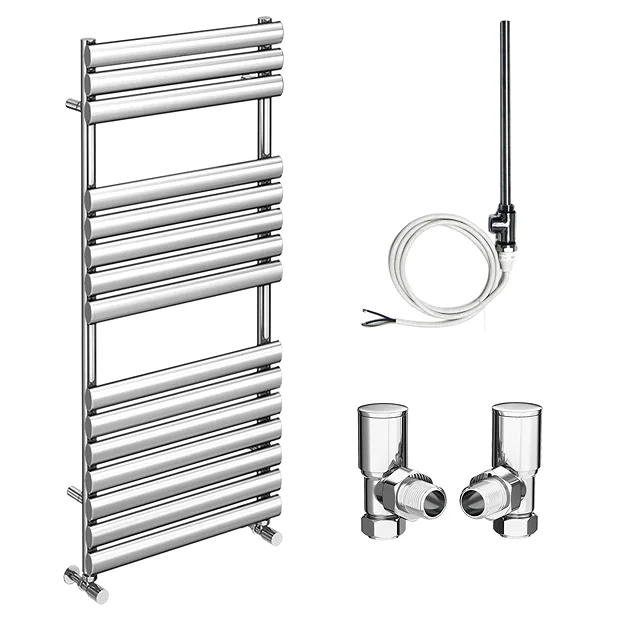 Monza 500 X 1120mm Oval Heated Towel Rail (incl. Valves + Electric Heating Kit) 4 Monza 500 X 1120mm Oval Heated Towel Rail (incl. Valves + Electric Heating Kit) - Image 2