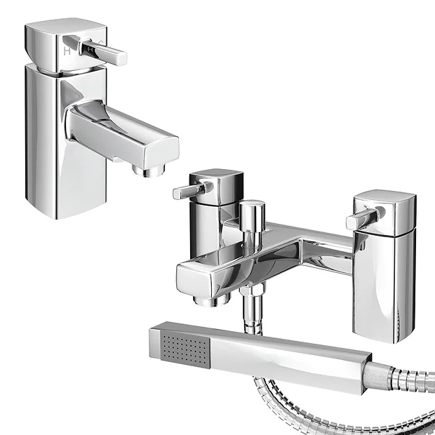Neo Minimalist Basin And Bath Shower Mixer Taps - Chrome 4 Neo Minimalist Basin And Bath Shower Mixer Taps - Chrome - Image 2