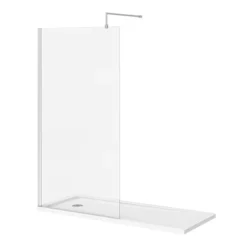 Nova 1700 X 700 Bath Replacement Wet Room (1000mm Chrome Screen W. Tray) -Home Bathroom nv17brwr l