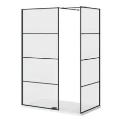 Osaka Matt Black 1400 X 800mm Wet Room (inc. Screen, Side Panel + Tray)