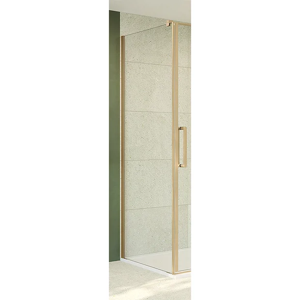Crosswater Optix 10 Brushed Brass Side Panel For Pivot Door With Inline 4 Crosswater Optix 10 Brushed Brass Side Panel For Pivot Door With Inline - Image 2